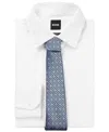 Hugo Boss Boss By  Men's Silk Jacquard Double D Monogram Tie In Open Blue