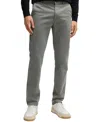 Hugo Boss Boss By  Men's Stretch-cotton Satin Slim-fit Chinos In Open Grey