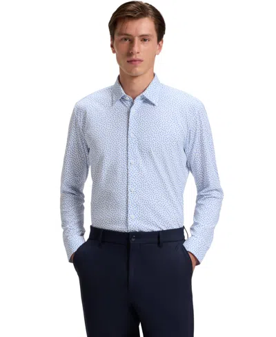 Hugo Boss Boss By  Men's Slim-fit Cotton Blend Shirt In Blue