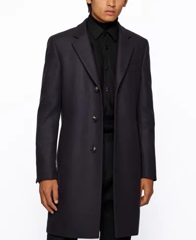 Hugo Boss Boss By  Men's Slim-fit Formal Wool Coat In Black
