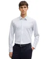 Hugo Boss Boss By  Men's Slim-fit Geometric Print Performance Shirt In Open Blue