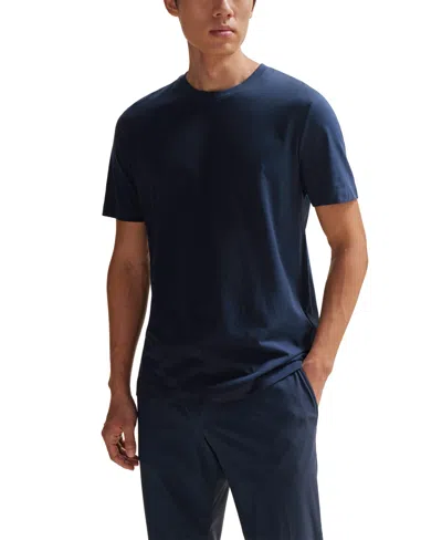 Hugo Boss Boss By  Men's Slim-fit Mercerized-cotton T-shirt In Dark Blue
