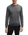 Hugo Boss Boss By  Men's Slim Fit Merino Wool Sweater In Medium Gray