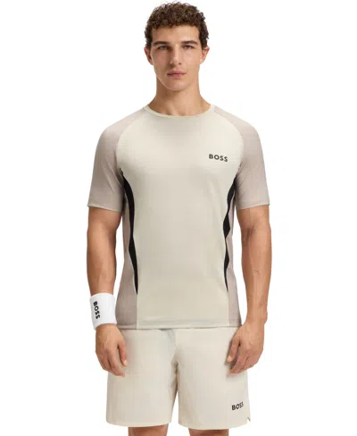 Hugo Boss Boss By  Men's Slim-fit Mesh Jersey T-shirt In Gray