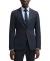 Hugo Boss Boss By  Men's Slim-fit Micro-patterned Jacket In Dark Blue
