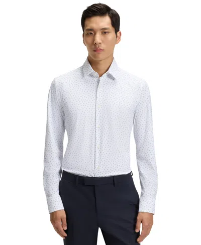 Hugo Boss Boss By  Men's Slim-fit Performance Jersey Dress Shirt In Blue