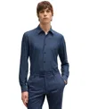 Hugo Boss Boss By  Men's Slim-fit Performance-stretch Jacquard Shirt In Open Blue