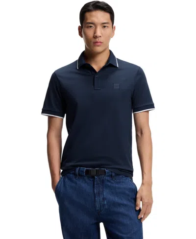 Hugo Boss Boss By  Men's Slim-fit Pique Polo In Blue