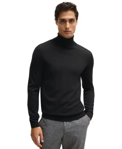 Hugo Boss Boss By  Men's Slim-fit Rollneck Merino Wool Sweater In Black