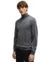 Hugo Boss Boss By  Men's Slim-fit Rollneck Merino Wool Sweater In Gray