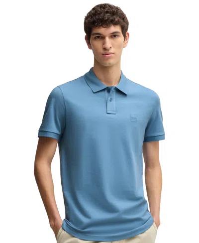 Hugo Boss Boss By  Men's Slim Fit Stretch Cotton Polo Shirt In Open Blue