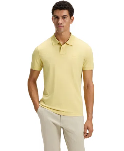Hugo Boss Boss By  Men's Slim-fit Stretch-cotton Polo Shirt In Yellow