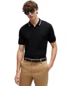 Hugo Boss Boss By  Men's Slim-fit Striped Collar Polo In Black