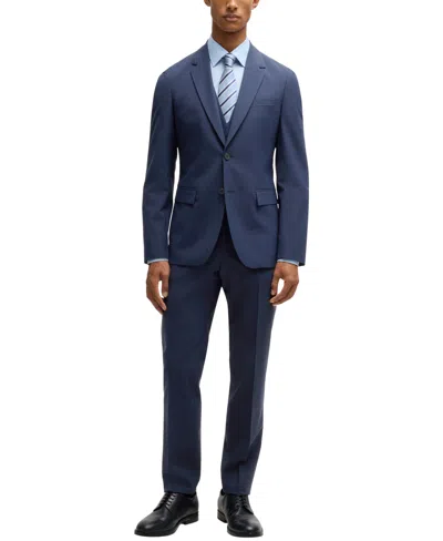 Hugo Boss Boss By  Men's Slim-fit Three Piece Checked Suit In Dark Blue