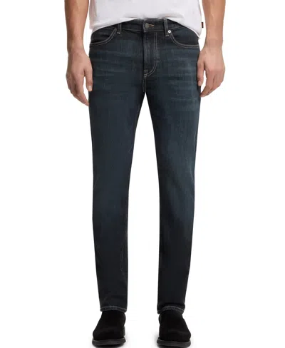 Hugo Boss Boss By  Men's Slim-fit Contrast Stitching Jeans In Blue