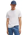 Hugo Boss Round Mens Two-pack Of Slim-fit T-shirts In Stretch Cotton Nos In White