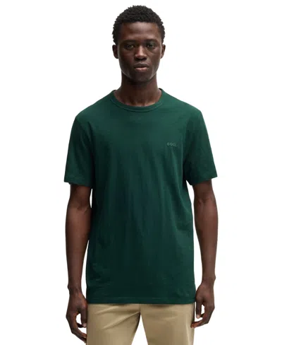 Hugo Boss Boss By  Men's Slub-cotton Logo Detail T-shirt In Open Green