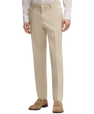 Hugo Boss Boss By  Men's Stretch Chiffon Formal Trouser Pants In Open Beige