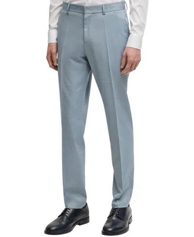 Hugo Boss Formal Trousers In Stretch Chiffon In Open Blue