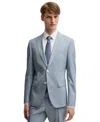 Hugo Boss Boss By  Men's Stretch Chiffon Slim-fit Blazer In Open Blue