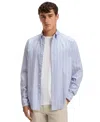 Hugo Boss Boss By  Men's Stretch-cotton Dobby Regular-fit Shirt In Blue