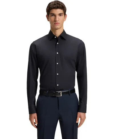 Hugo Boss Boss By  Men's Stretch-cotton Poplin Regular-fit Dress Shirt In Blue