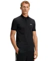 Hugo Boss Boss By  Men's Stretch Cotton Printed Paddy Polo Shirt In Black