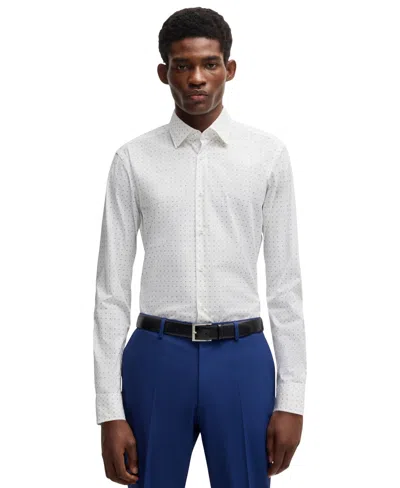 Hugo Boss Boss By  Men's Stretch-cotton Regular-fit Dress Shirt In Open Blue
