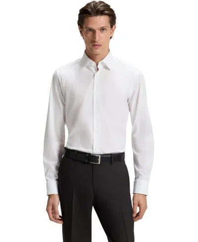 Hugo Boss Boss By  Men's Stretch-cotton Regular-fit Dress Shirt In White