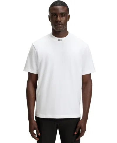 Hugo Boss Boss By  Men's Stretch-cotton Relaxed-fit T-shirt In White