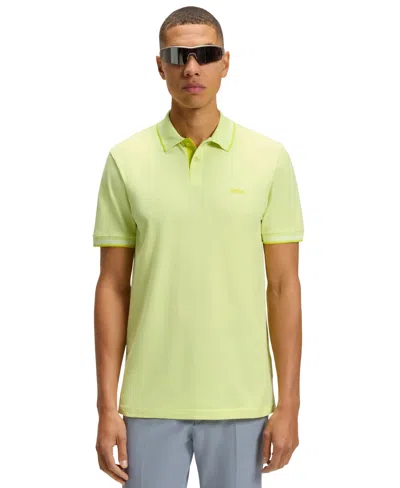 Hugo Boss Boss By  Men's Stretch-cotton Slim-fit Polo Shirt In Green