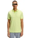 Hugo Boss Stretch-cotton Slim-fit Polo Shirt With Branding In Green