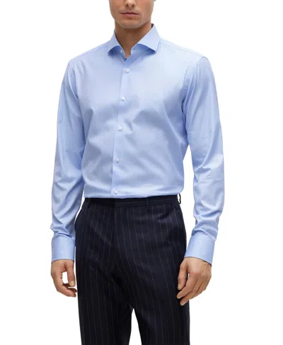 Hugo Boss Boss By  Men's Stretch-cotton Twill Regular-fit Dress Shirt In Light Past,blue