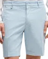 Hugo Boss Boss By  Men's Cotton-twill Slim-fit Shorts In Open Blue