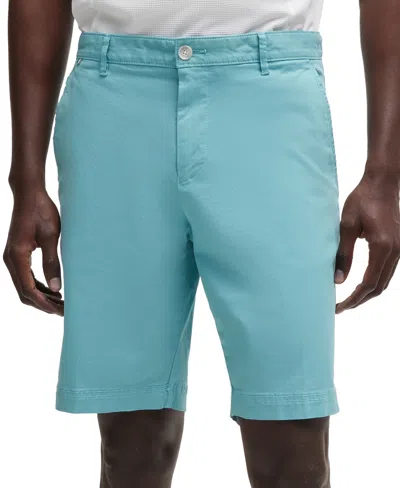 Hugo Boss Boss By  Men's Stretch-cotton Twill Slim-fit Shorts In Open Blue