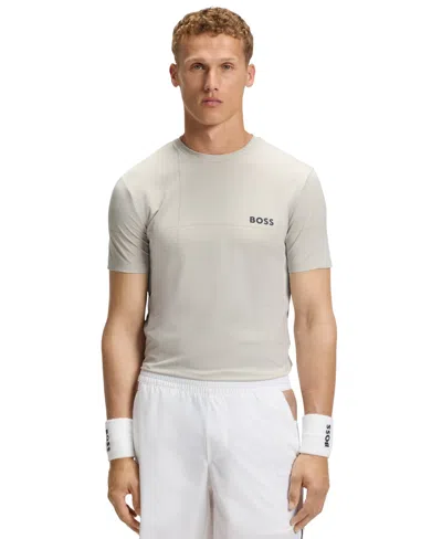 Hugo Boss Boss By  Men's Stretch-jersey Slim-fit T-shirt In Brown