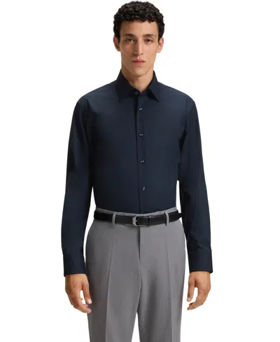 Hugo Boss Boss By  Men's Stretch Poplin Regular-fit Dress Shirt In Blue