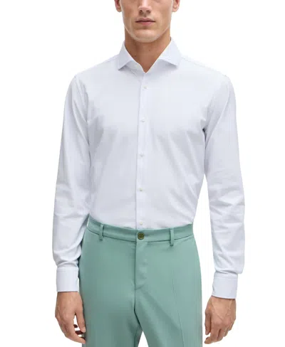 Hugo Boss Boss By  Men's Structured Performance Slim-fit Dress Shirt In White