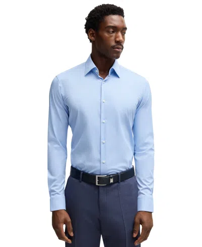HUGO BOSS BOSS BY HUGO BOSS MEN'S STRUCTURED STRETCH REGULAR-FIT DRESS SHIRT