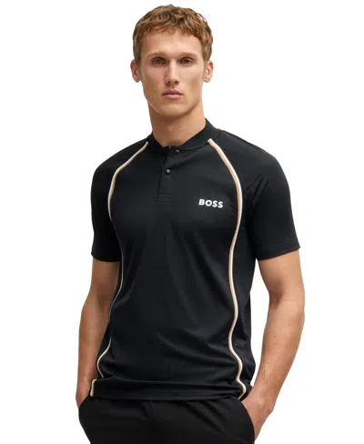 Hugo Boss Boss By  Men's Super Mesh Slim-fit Polo Shirt In Black