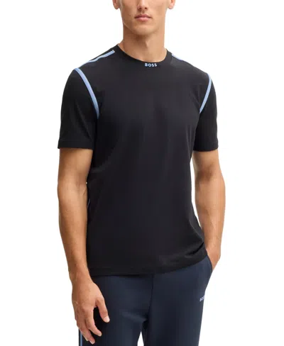 Hugo Boss Boss By  Men's Tape Trim Regular-fit T-shirt In Dark Blue