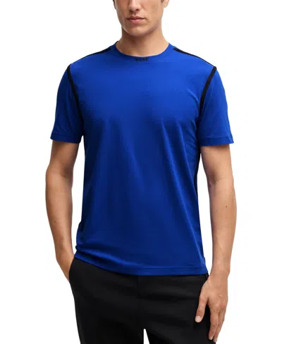 Hugo Boss Boss By  Men's Tape Trim Regular-fit T-shirt In Open Blue