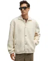 Hugo Boss Regular-fit Jacket In Teddy Fabric In Neutral