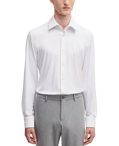 HUGO BOSS BOSS BY HUGO BOSS MEN'S TEXTURED PERFORMANCE SLIM-FIT DRESS SHIRT