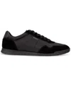 Hugo Boss Black Mixed-material Lace-up Sneakers In Black