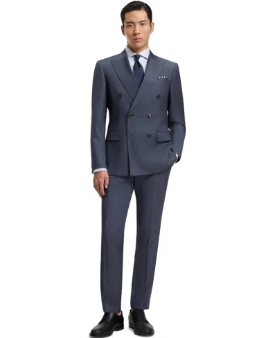 Hugo Boss Boss By  Men's Two-piece Slim-fit Patterned Virgin Wool Suit In Blue