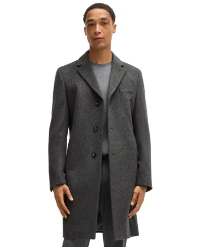 Hugo Boss Boss By  Men's Virgin Wool Cashmere Slim-fit Coat In Gray