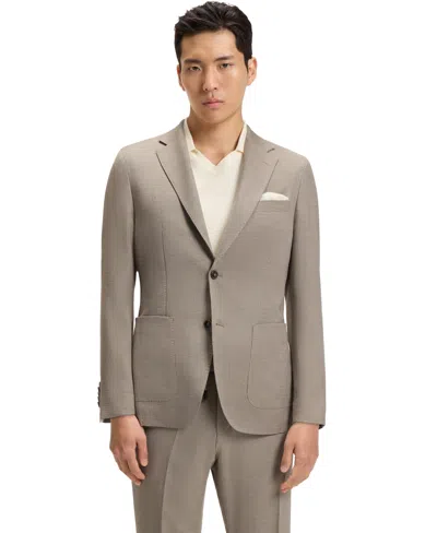 Hugo Boss Boss By  Men's Virgin Wool Silk Slim-fit Blazer In Burgundy