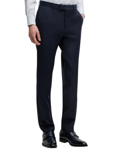 Hugo Boss Hugo By  Men's Modern-fit Solid Wool-blend Suit Trousers In Black