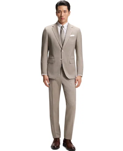 Hugo Boss Boss By  Men's Virgin Wool Two-piece Slim-fit Suit In Dark Beige